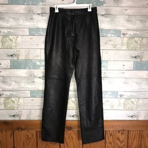 Jacqueline Ferrar black leather pants #487
